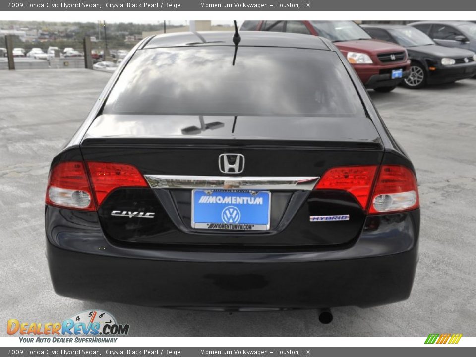 2009 Honda Civic Hybrid Sedan Crystal Black Pearl / Beige Photo #6