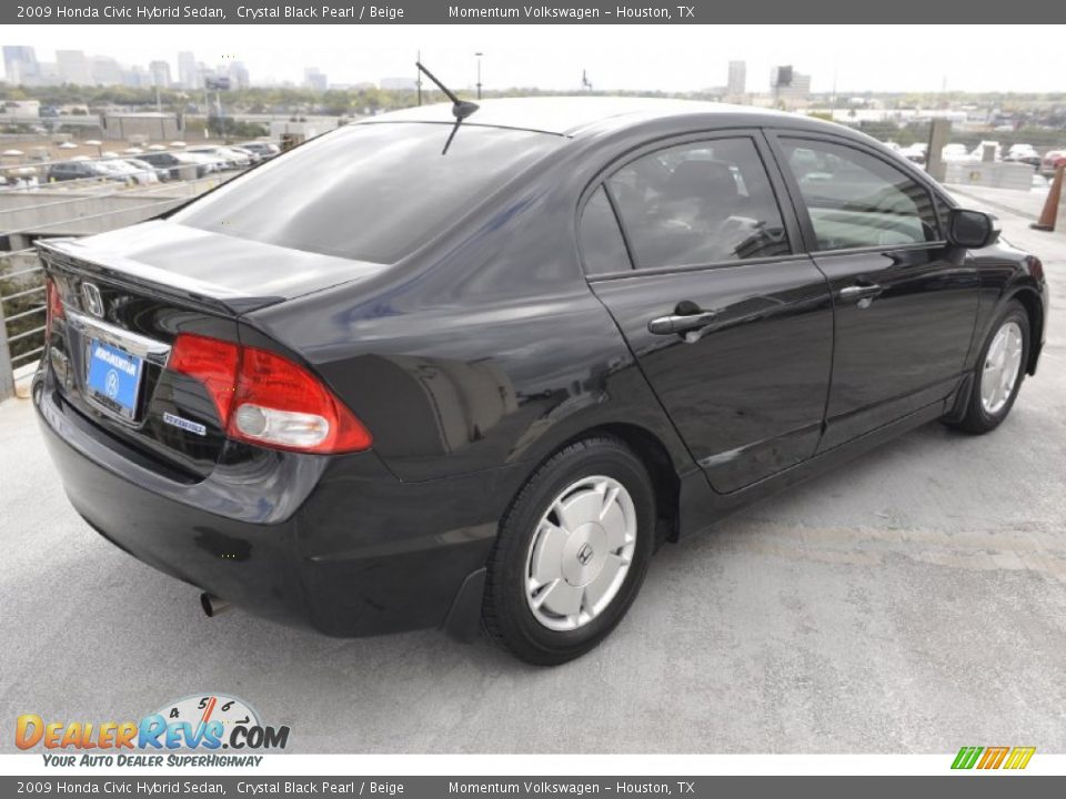 2009 Honda Civic Hybrid Sedan Crystal Black Pearl / Beige Photo #7