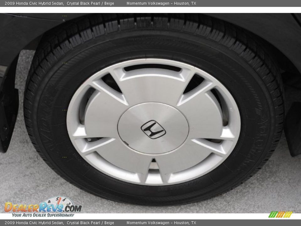 2009 Honda Civic Hybrid Sedan Crystal Black Pearl / Beige Photo #9