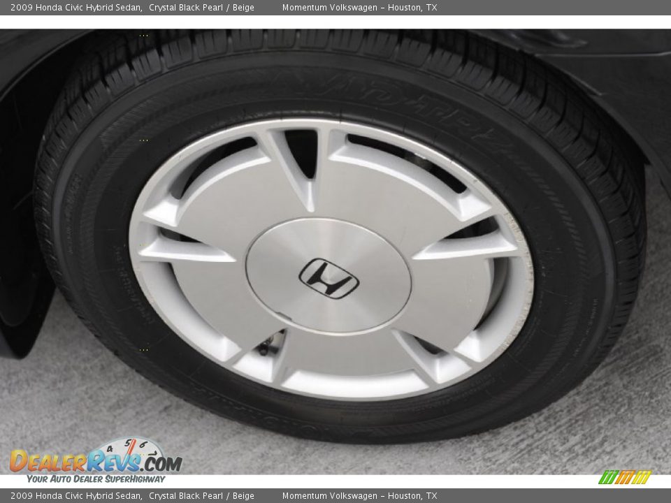 2009 Honda Civic Hybrid Sedan Crystal Black Pearl / Beige Photo #11