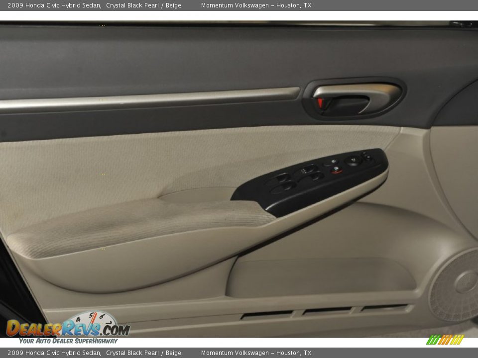 2009 Honda Civic Hybrid Sedan Crystal Black Pearl / Beige Photo #12