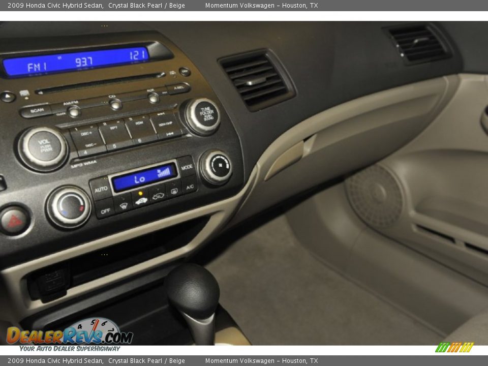 2009 Honda Civic Hybrid Sedan Crystal Black Pearl / Beige Photo #15