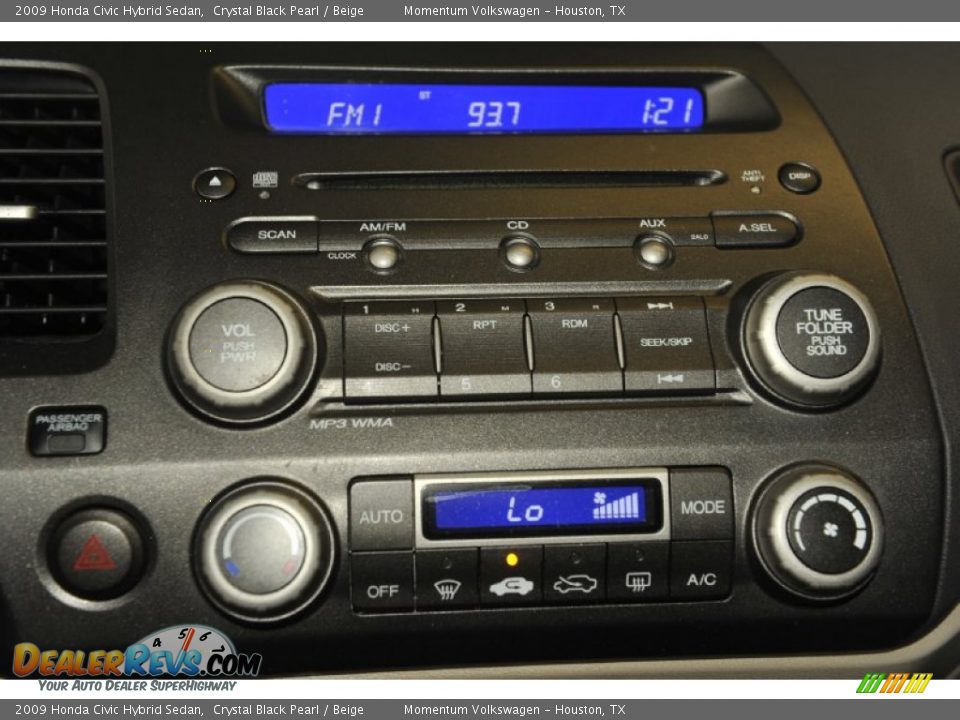 2009 Honda Civic Hybrid Sedan Crystal Black Pearl / Beige Photo #20
