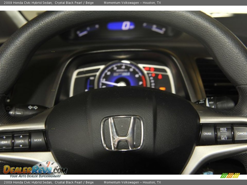 2009 Honda Civic Hybrid Sedan Crystal Black Pearl / Beige Photo #22