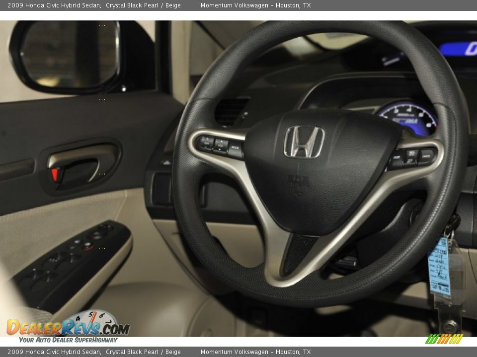 2009 Honda Civic Hybrid Sedan Crystal Black Pearl / Beige Photo #28