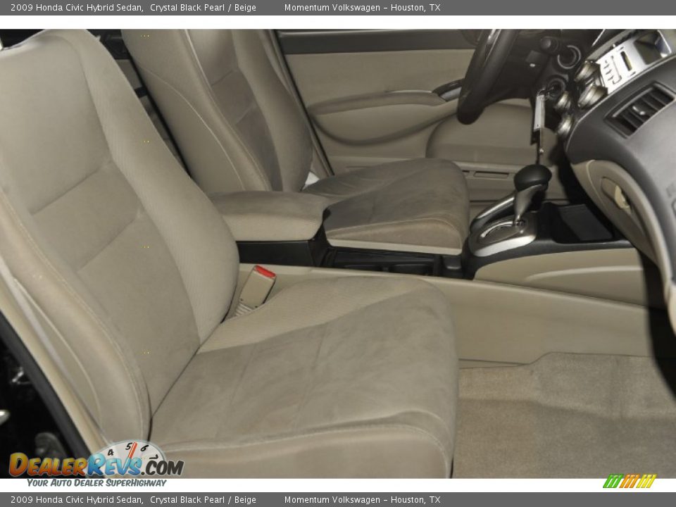 2009 Honda Civic Hybrid Sedan Crystal Black Pearl / Beige Photo #32