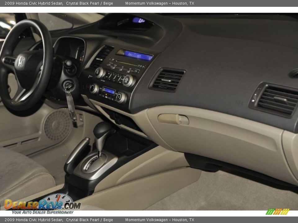 2009 Honda Civic Hybrid Sedan Crystal Black Pearl / Beige Photo #33