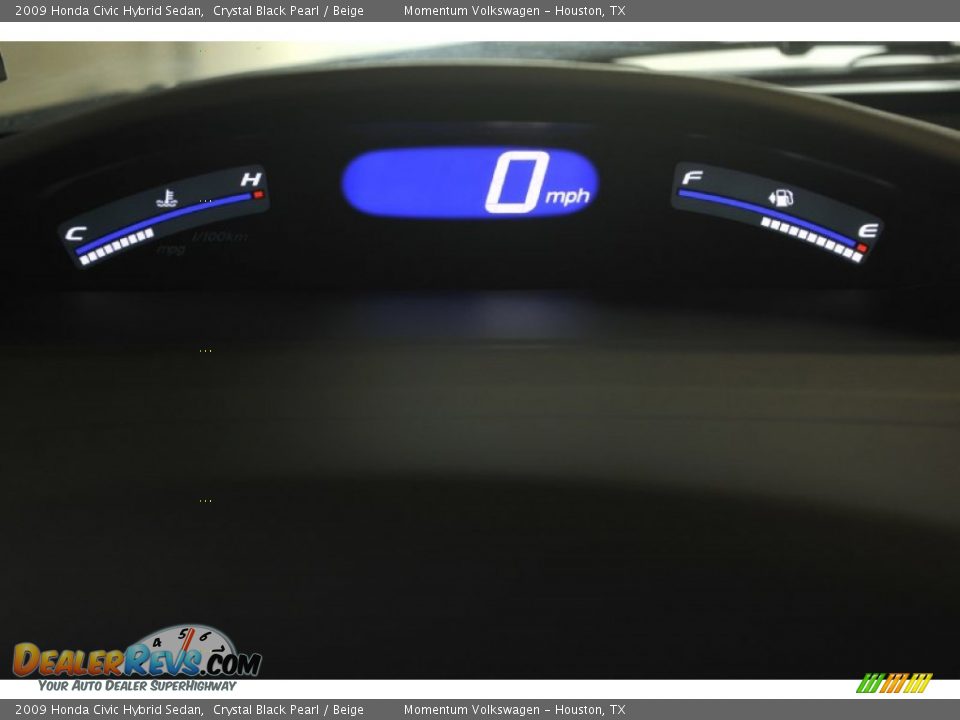 2009 Honda Civic Hybrid Sedan Crystal Black Pearl / Beige Photo #36