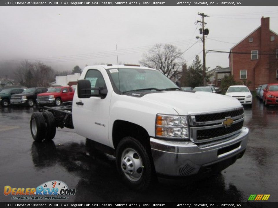 2012 Chevrolet Silverado 3500HD WT Regular Cab 4x4 Chassis Summit White / Dark Titanium Photo #1