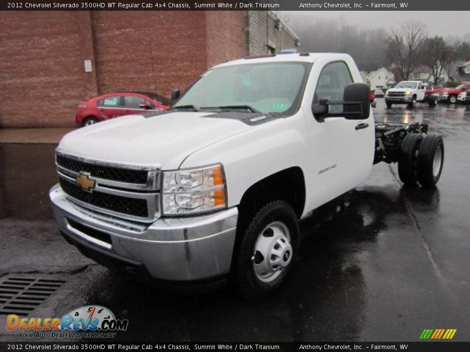 Front 3/4 View of 2012 Chevrolet Silverado 3500HD WT Regular Cab 4x4 Chassis Photo #3