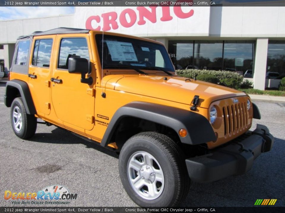 2012 Jeep Wrangler Unlimited Sport 4x4 Dozer Yellow / Black Photo #1