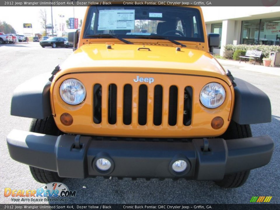 2012 Jeep Wrangler Unlimited Sport 4x4 Dozer Yellow / Black Photo #2