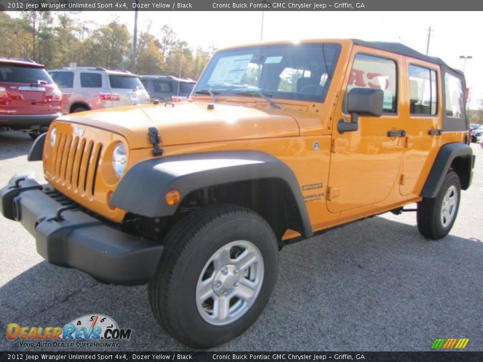 2012 Jeep Wrangler Unlimited Sport 4x4 Dozer Yellow / Black Photo #3