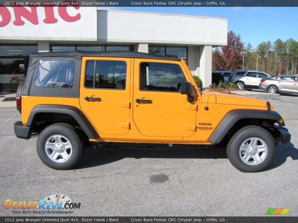 2012 Jeep Wrangler Unlimited Sport 4x4 Dozer Yellow / Black Photo #8