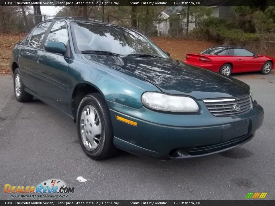 1998 Chevrolet Malibu Sedan Dark Jade Green Metallic / Light Gray Photo #1