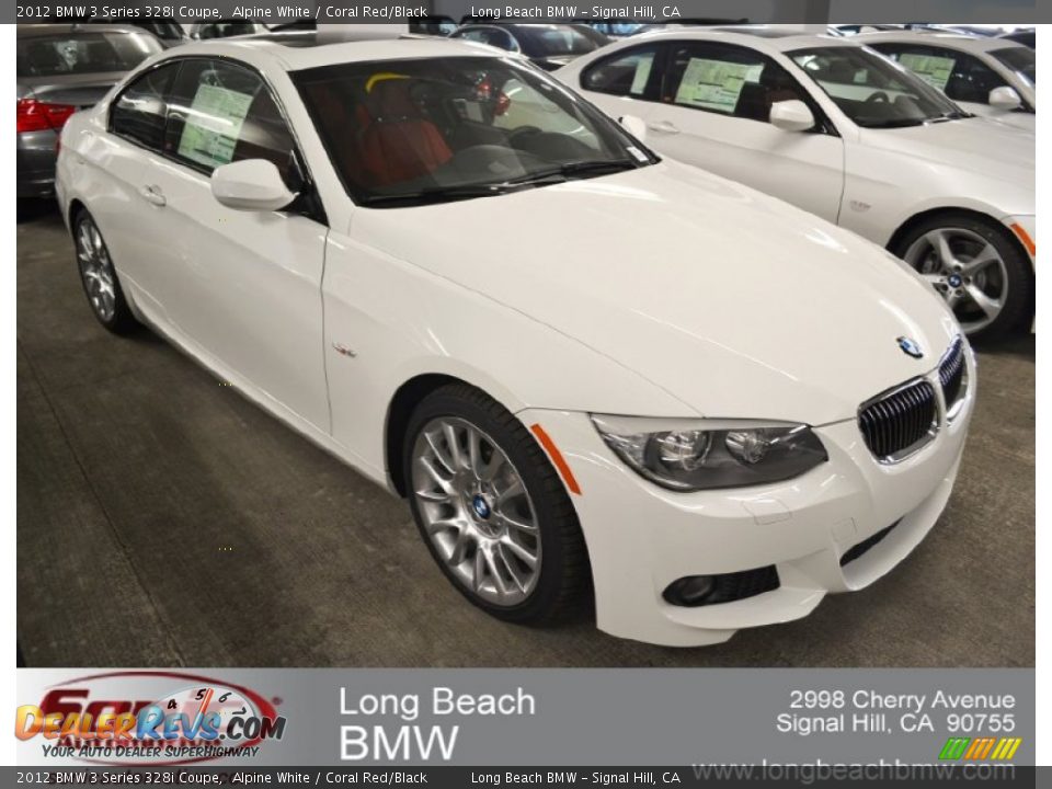 2012 BMW 3 Series 328i Coupe Alpine White / Coral Red/Black Photo #1