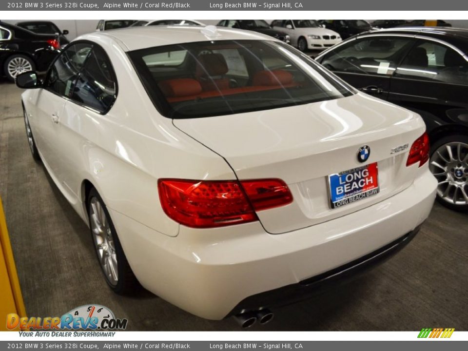 2012 BMW 3 Series 328i Coupe Alpine White / Coral Red/Black Photo #5
