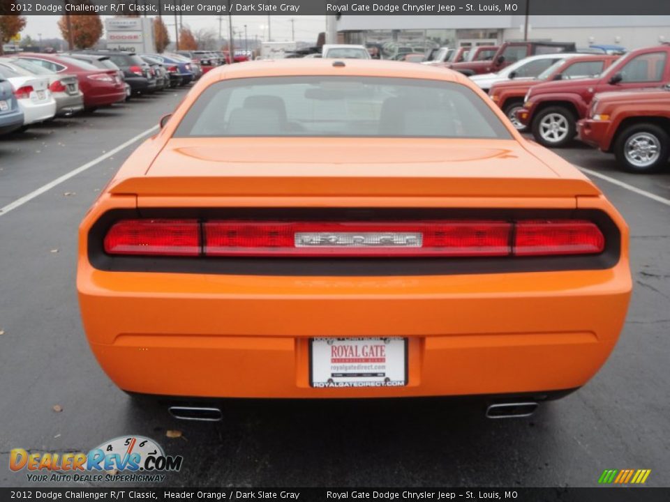 2012 Dodge Challenger R/T Classic Header Orange / Dark Slate Gray Photo #6