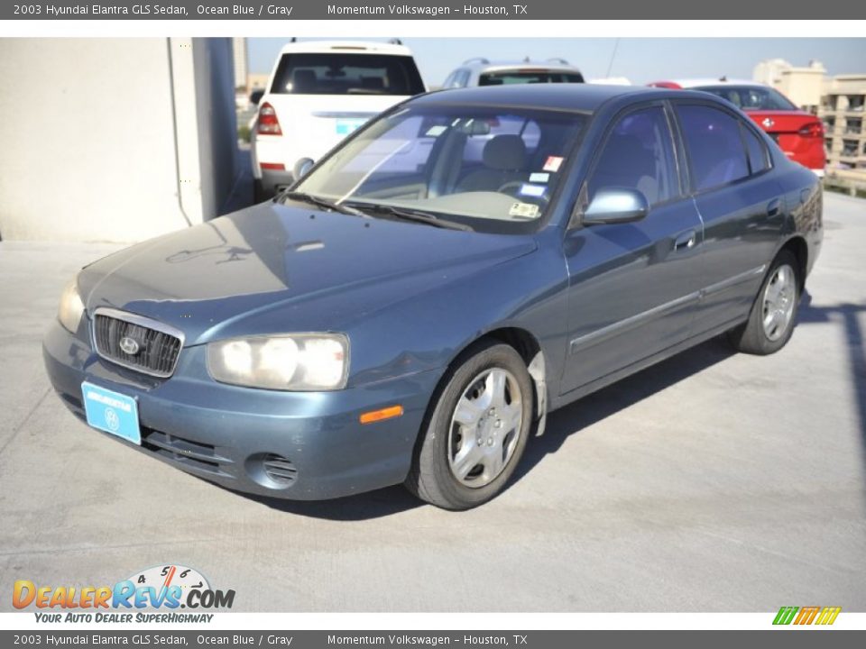 2003 Hyundai Elantra GLS Sedan Ocean Blue / Gray Photo #3
