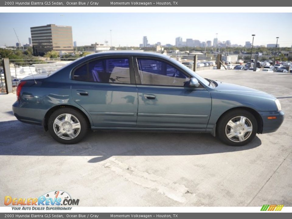2003 Hyundai Elantra GLS Sedan Ocean Blue / Gray Photo #6