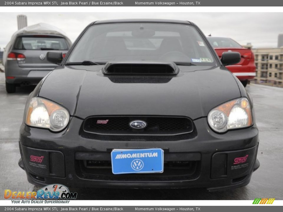 2004 Subaru Impreza WRX STi Java Black Pearl / Blue Ecsaine/Black Photo #2