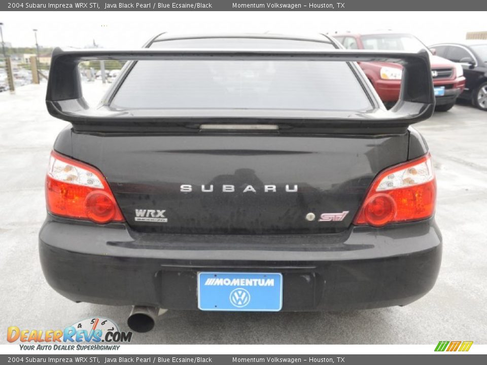 2004 Subaru Impreza WRX STi Java Black Pearl / Blue Ecsaine/Black Photo #4