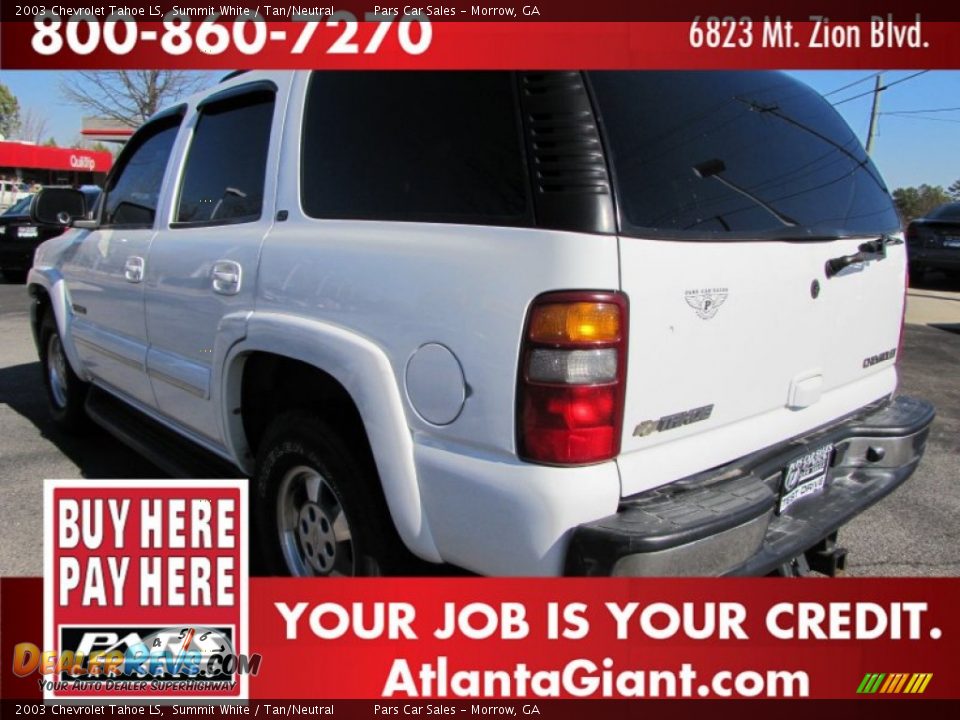 2003 Chevrolet Tahoe LS Summit White / Tan/Neutral Photo #2