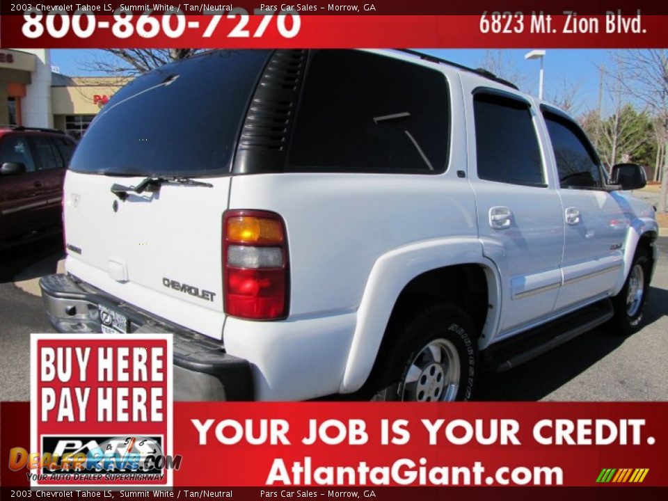 2003 Chevrolet Tahoe LS Summit White / Tan/Neutral Photo #3
