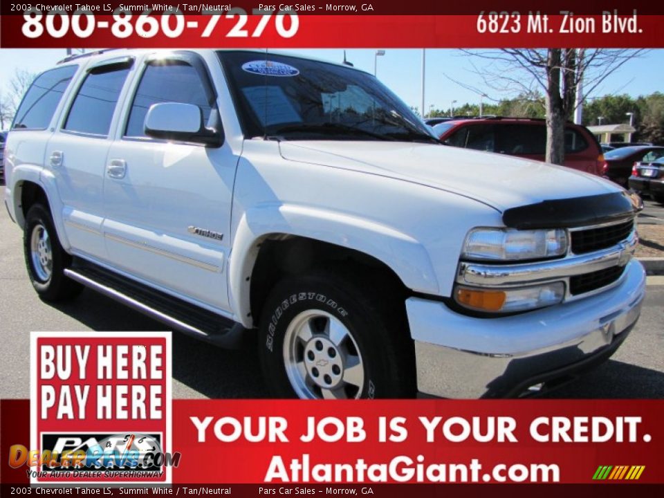 2003 Chevrolet Tahoe LS Summit White / Tan/Neutral Photo #4