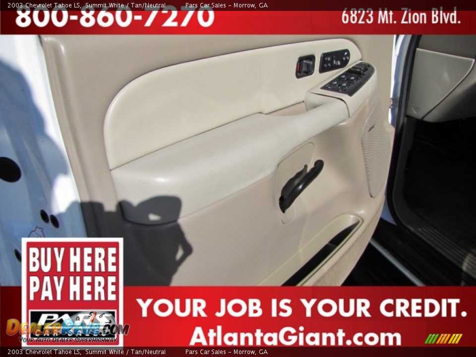 2003 Chevrolet Tahoe LS Summit White / Tan/Neutral Photo #7