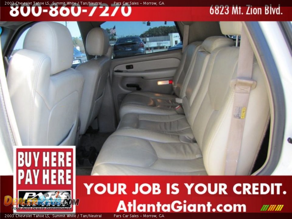 2003 Chevrolet Tahoe LS Summit White / Tan/Neutral Photo #9