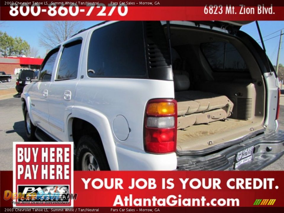 2003 Chevrolet Tahoe LS Summit White / Tan/Neutral Photo #10