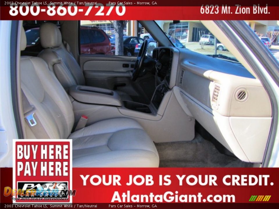 2003 Chevrolet Tahoe LS Summit White / Tan/Neutral Photo #11