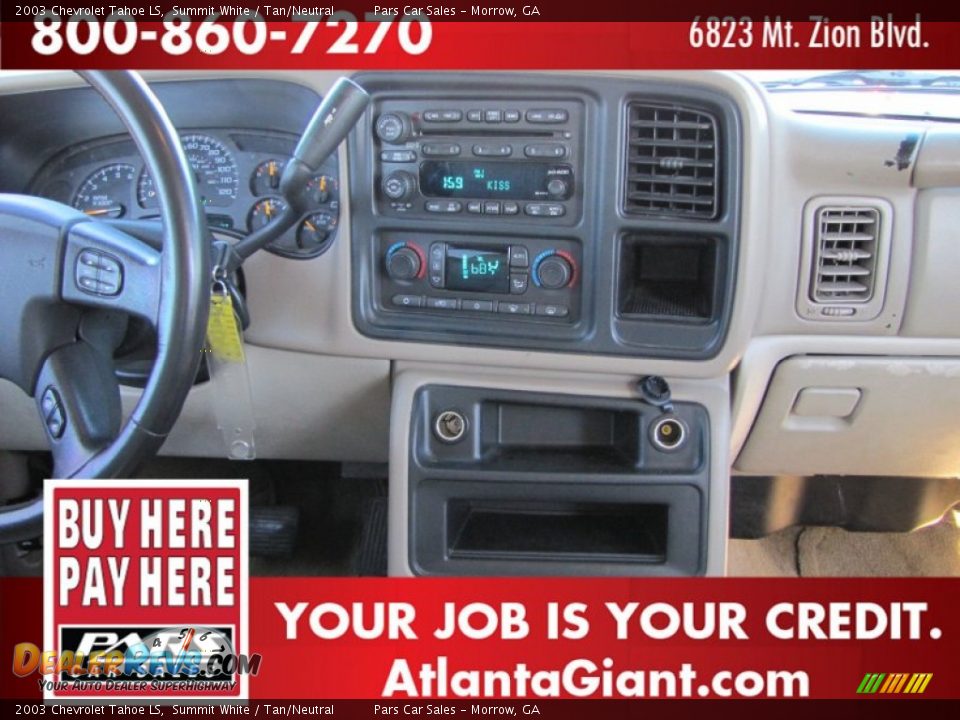 2003 Chevrolet Tahoe LS Summit White / Tan/Neutral Photo #12