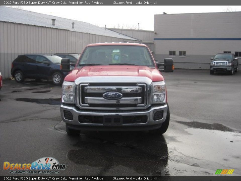 2012 Ford F250 Super Duty XLT Crew Cab Vermillion Red / Adobe Photo #2