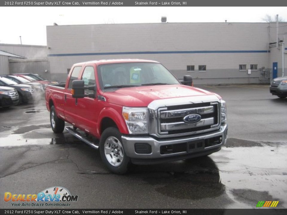 2012 Ford F250 Super Duty XLT Crew Cab Vermillion Red / Adobe Photo #3