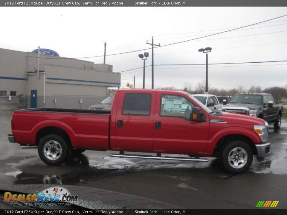 2012 Ford F250 Super Duty XLT Crew Cab Vermillion Red / Adobe Photo #4