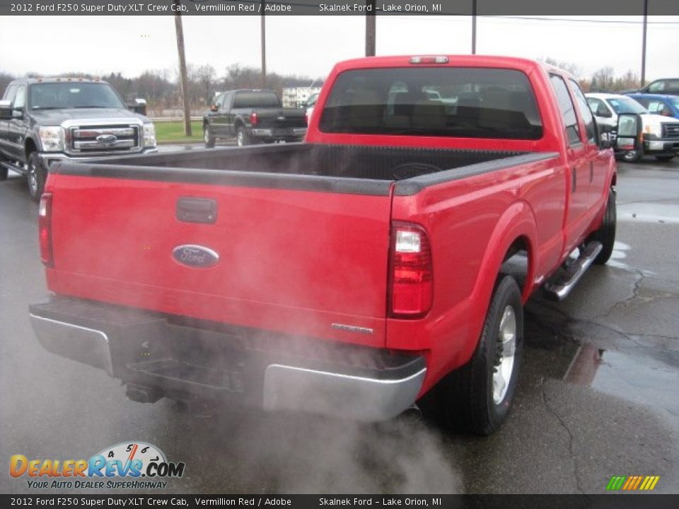 2012 Ford F250 Super Duty XLT Crew Cab Vermillion Red / Adobe Photo #5