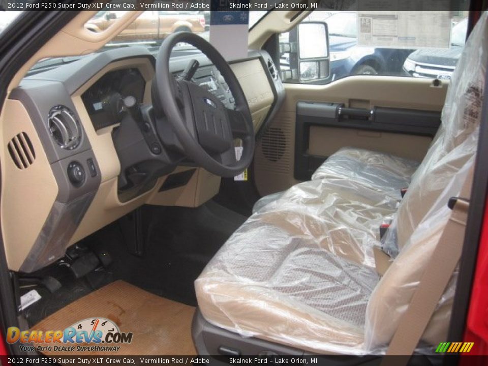 2012 Ford F250 Super Duty XLT Crew Cab Vermillion Red / Adobe Photo #9