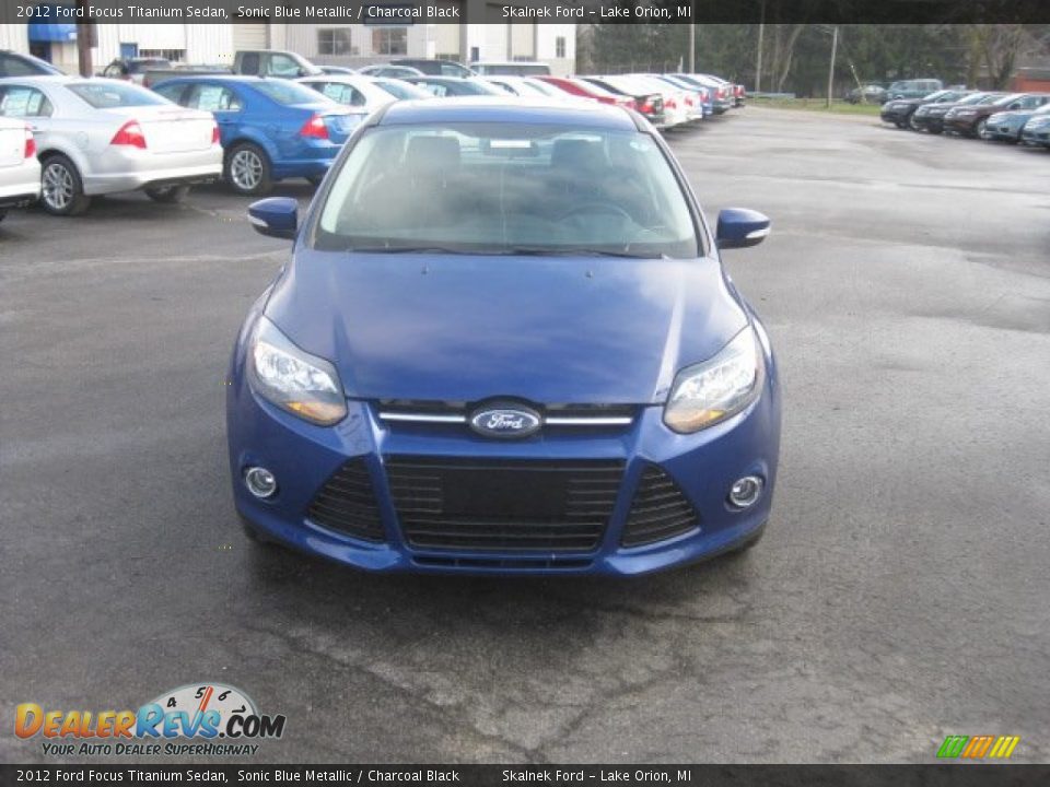 2012 Ford Focus Titanium Sedan Sonic Blue Metallic / Charcoal Black Photo #2