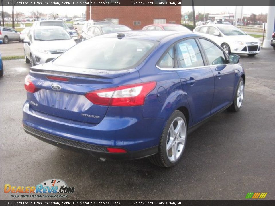 2012 Ford Focus Titanium Sedan Sonic Blue Metallic / Charcoal Black Photo #5