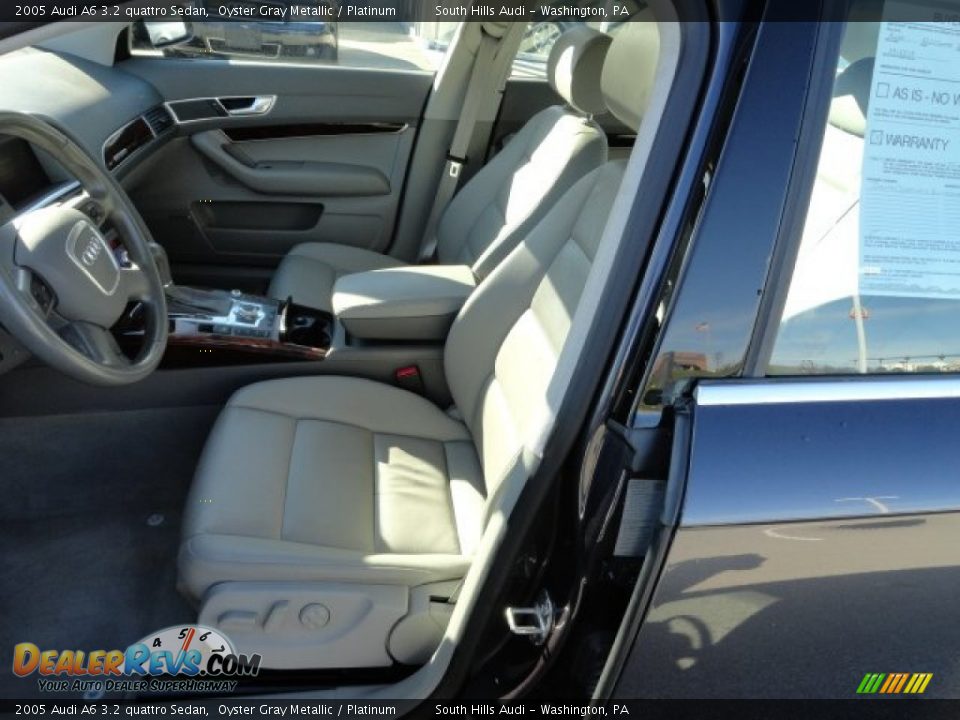2005 Audi A6 3.2 quattro Sedan Oyster Gray Metallic / Platinum Photo #10