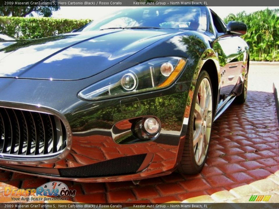 2009 Maserati GranTurismo S Nero Carbonio (Black) / Rosso Corallo Photo #10
