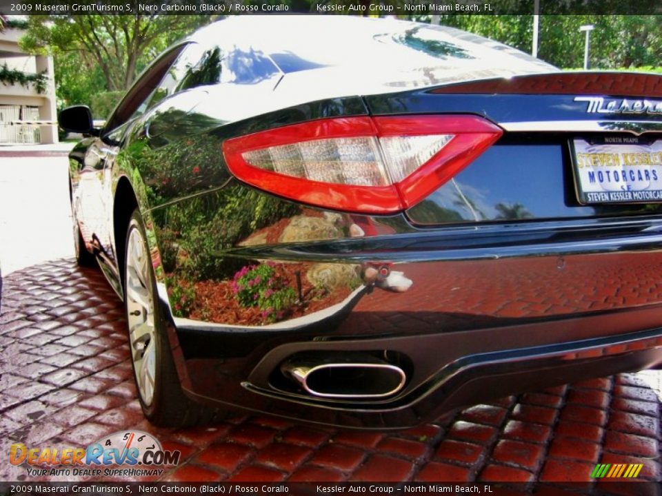 2009 Maserati GranTurismo S Nero Carbonio (Black) / Rosso Corallo Photo #11