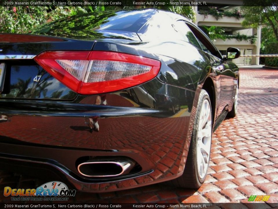 2009 Maserati GranTurismo S Nero Carbonio (Black) / Rosso Corallo Photo #12