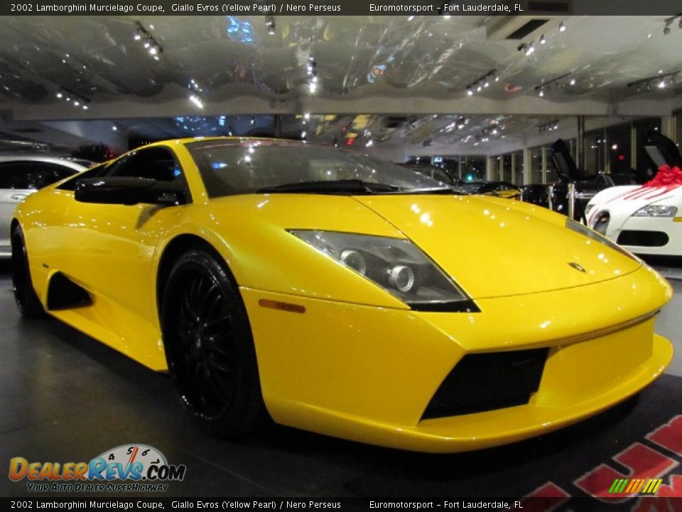 2002 Lamborghini Murcielago Coupe Giallo Evros (Yellow Pearl) / Nero Perseus Photo #1