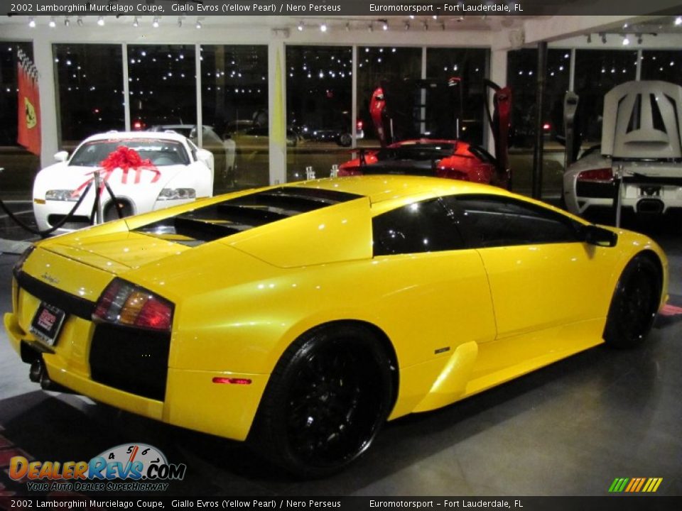 2002 Lamborghini Murcielago Coupe Giallo Evros (Yellow Pearl) / Nero Perseus Photo #14