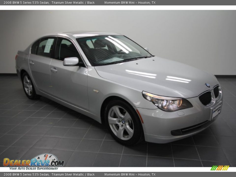 2008 BMW 5 Series 535i Sedan Titanium Silver Metallic / Black Photo #1