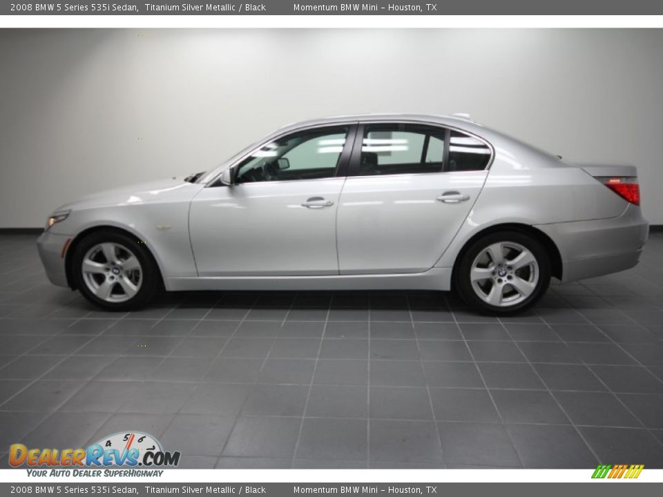 2008 BMW 5 Series 535i Sedan Titanium Silver Metallic / Black Photo #2
