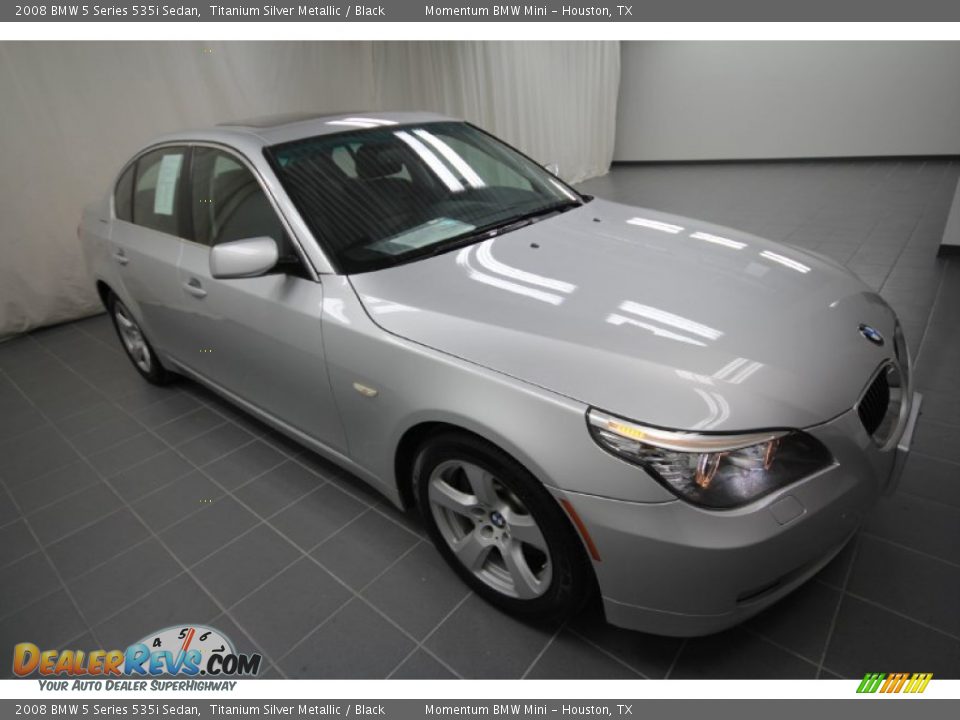 2008 BMW 5 Series 535i Sedan Titanium Silver Metallic / Black Photo #5